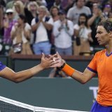 Carlos Alcaraz et Rafael Nadal, ici en 2022 à Indian Wells, joueront ensemble aux JO de Paris. KEYSTONE/AP/MARK J. TERRILL